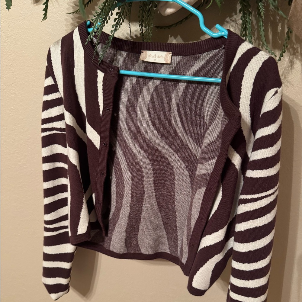 🦓🤎ALTAR’D STATE brown zebra cardigan🤎🦓